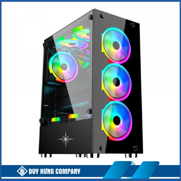 Vỏ case KENOO ESPORT K300 - 3F - Đen (ATX/Mid Tower/3 Quạt)