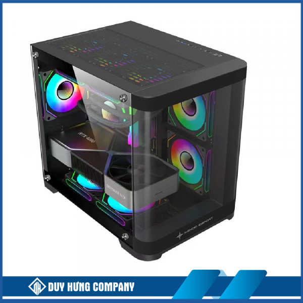 Vỏ case KENOO ESPORT MK400 - Đen (mATX / Mid Tower)