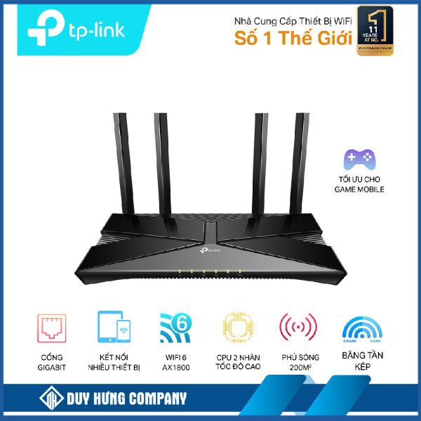 Bộ phát wifi 6 TP-Link Archer AX23 (Chuẩn AX/ AX1800Mbps/ 4 Ăng-ten ngoài/ Wifi Mesh/ 35 User)