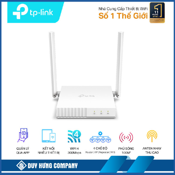 Bộ phát wifi TP-Link TL-WR844N (Chuẩn N/ 300Mbps/ 2 Ăng-ten ngoài/ 15 User)