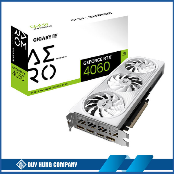 VGA Gigabyte GeForce RTX 4060 AERO OC (8GB/ GDDR6/ 128 bit)