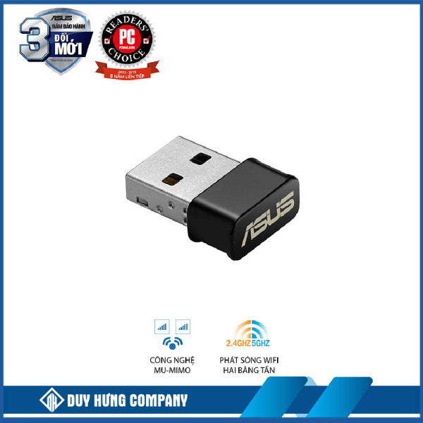 Card mạng wifi USB Asus USB-AC53 Nano chuẩn AC - Tốc độ 1200Mbps