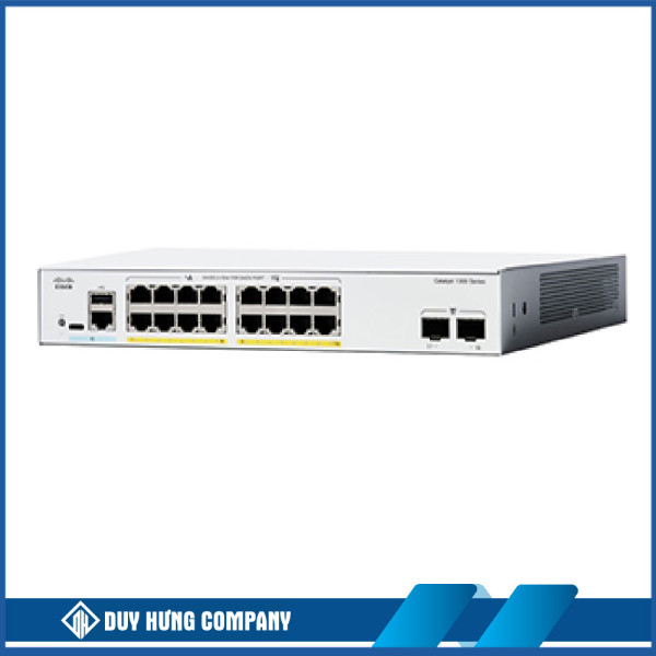 Switch Cisco C1300-16P-2G 16-Ports PoE+ 120W, 2 SFP Uplink