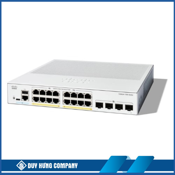 Switch Cisco C1300-16P-4X 16-Ports GE PoE+ 120W, 4 SFP+ Uplink