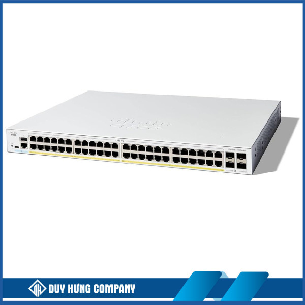 Switch Cisco C1300-48P-4G 48-Ports PoE+ 370W, 4 SFP Uplink