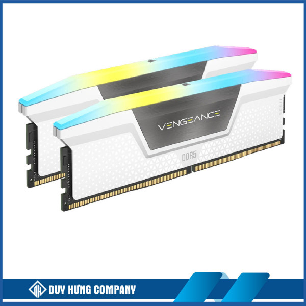 RAM CORSAIR VENGEANCE RGB 64GB (2x32GB) DDR5 5200Mhz White (CMH64GX5M2B5200C40W)