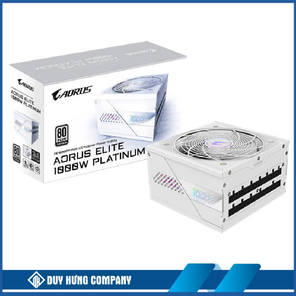 Nguồn Gigabyte Aorus Elite GP-AE1000PM PG5 ICE ( 1000w - Platinum -ATX 3.0- Pcie 5.0 -Màu Trắng)