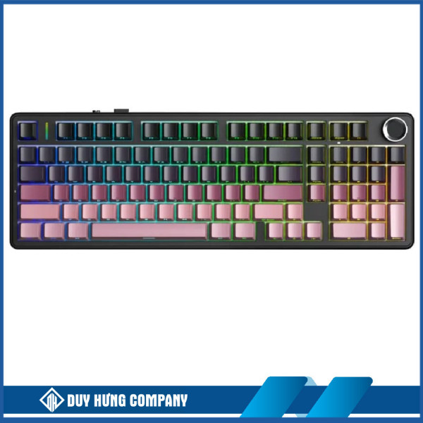 Bàn phím cơ Aula 3 mode có núm xoay AULA F99 Pro đen hồng gradient Reaper switch