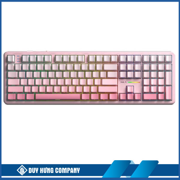 Bàn phím cơ Aula 3 MODE F108 PRO màu Hồng gradient Dream Sakura switch