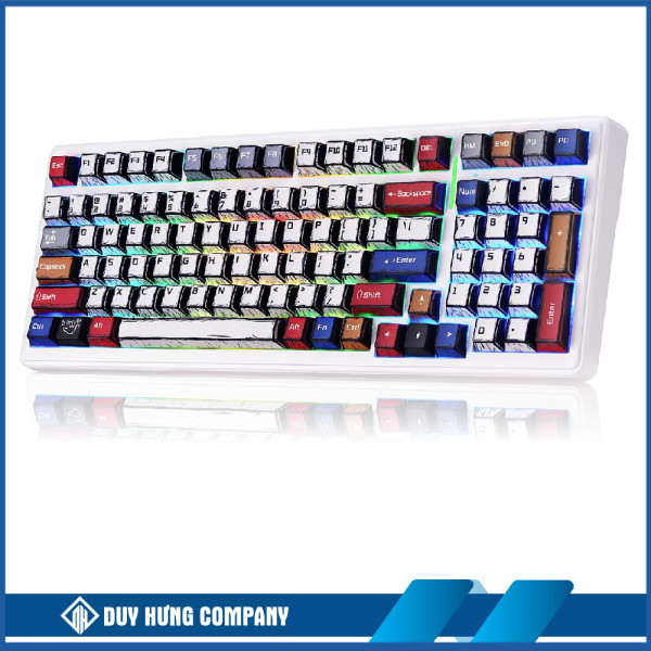 Bàn phím cơ AULA F75 3 Mode Comic Reaper switch