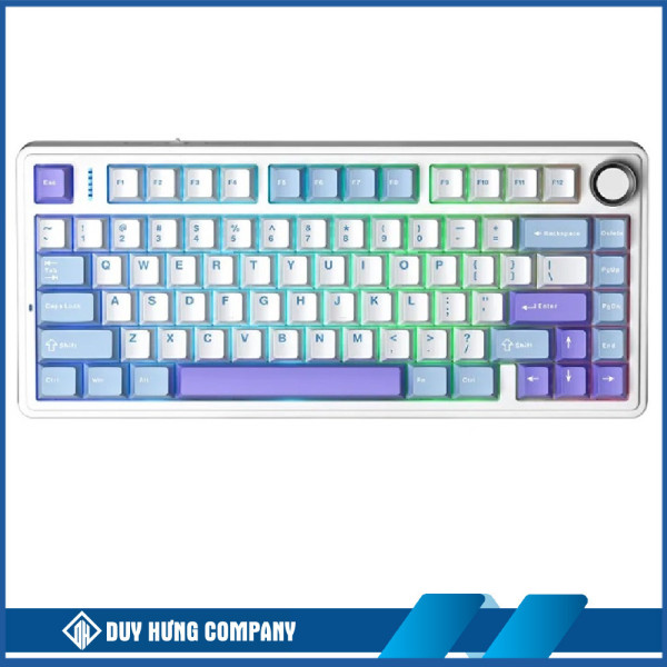 Bàn phím cơ gaming AULA F75 (3 Mode/ Xanh Dương + Trắng + Tím/ Reaper Switch)