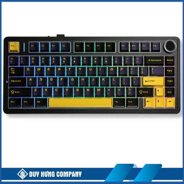 Bàn phím cơ Aula F75 Đen + Xanh đậm + Cam Pink switch