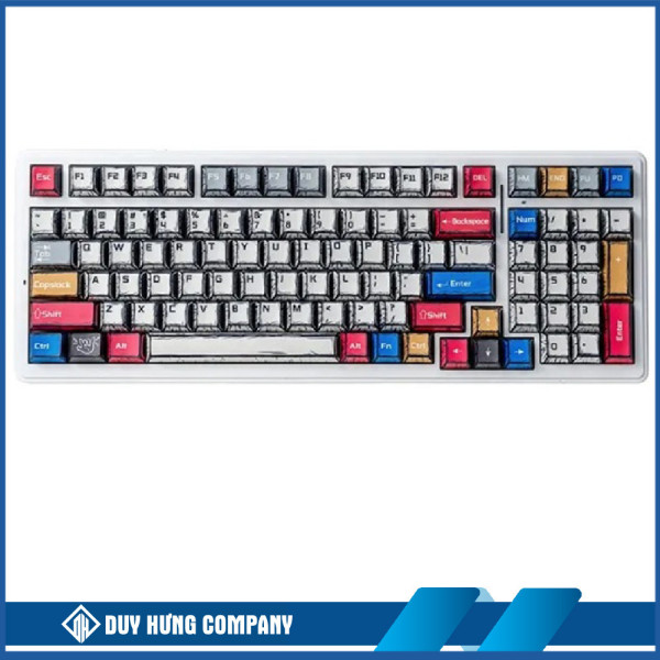 Bàn phím cơ Aula F99 3 Mode Comic Grey Wood V3 switch