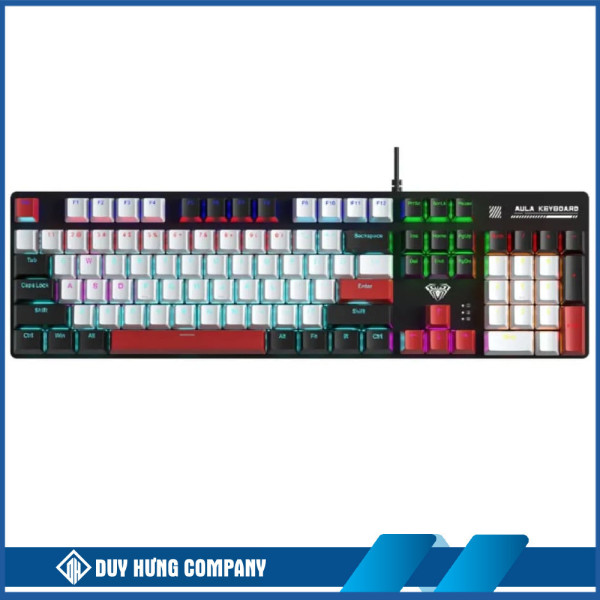 Bàn phím cơ Aula S500 Đen+trắng+đỏ Blue switch