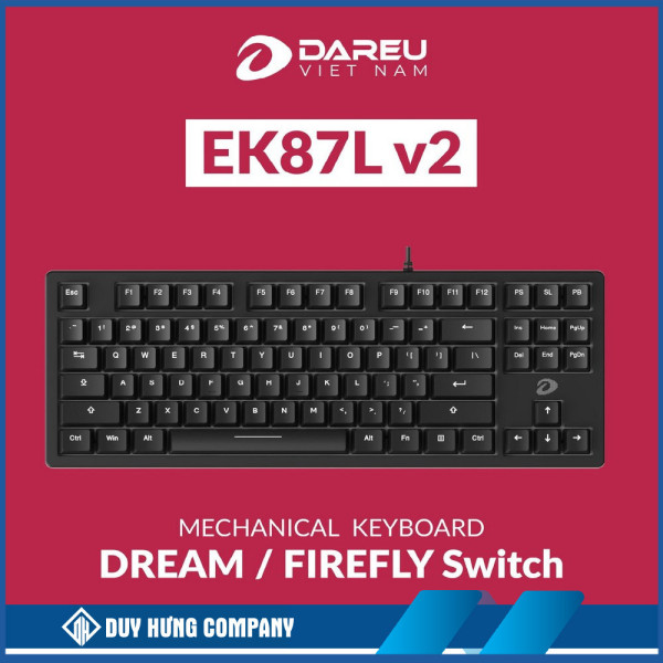Bàn phím cơ DareU EK87L V2 Black Dream switch
