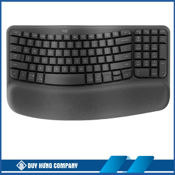 Bàn phím không dây Logitech Wave Keys Ergonomic (Bluetooth/Wireless/ Đen, Xám)