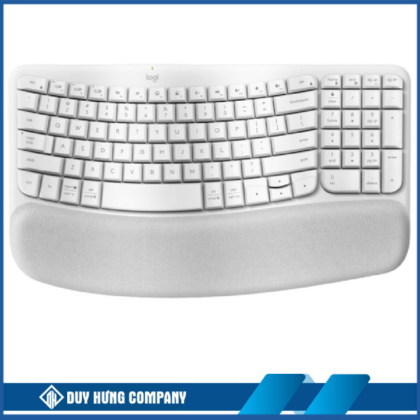 Bàn phím không dây Logitech Wave Keys Ergonomic (Bluetooth/Wireless/ Trắng)