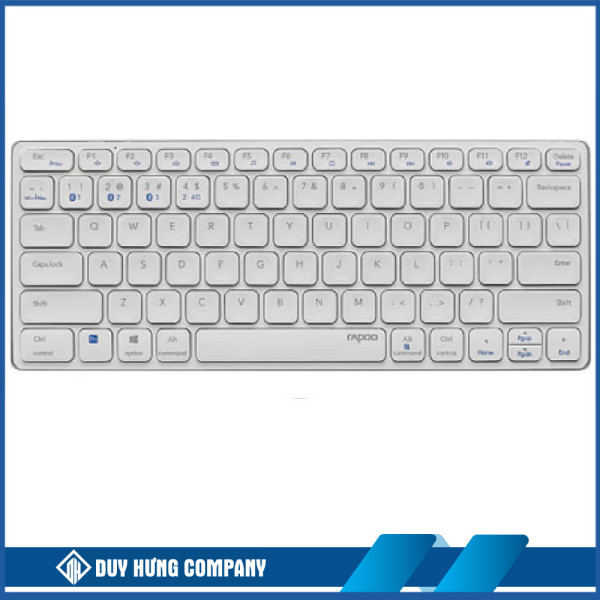 Bàn phím không dây Rapoo E9050G (Bluetooth/Wireless/ Pin sạc/ Trắng)