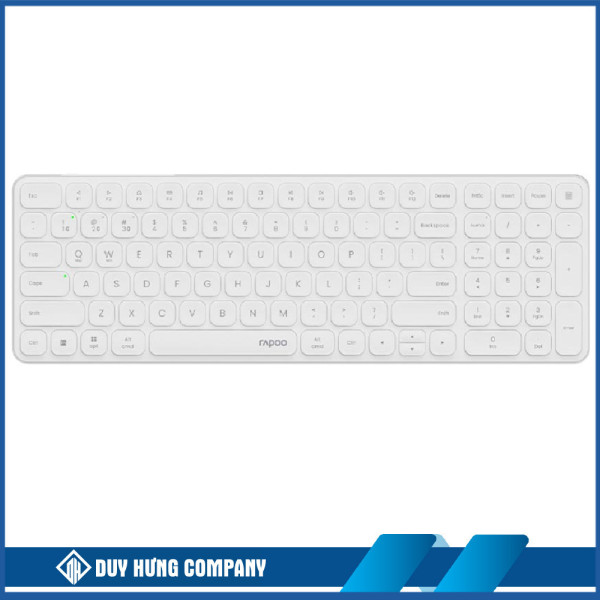 Bàn phím không dây Rapoo E9350L Màu trắng (Bluetooth/Wireless/ Pin sạc)