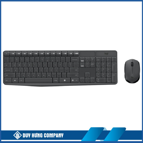 Bộ bàn phím chuột không dây Logitech MK235 (Đen)