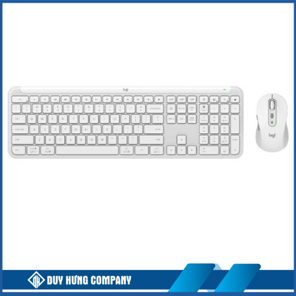 Bộ bàn phím chuột không dây Logitech MK950 Signature Slim (Bluetooth/Wireless/ Trắng)