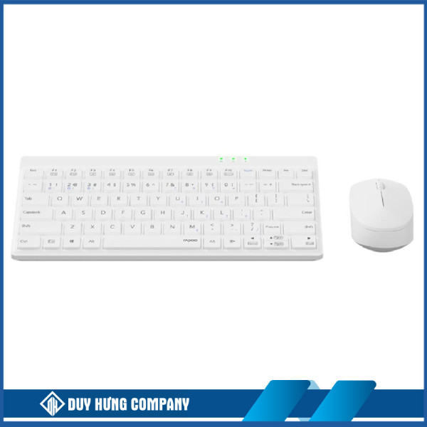 Bộ bàn phím chuột không dây Rapoo 8000GT - Màu trắng (Bluetooth/Wireless)