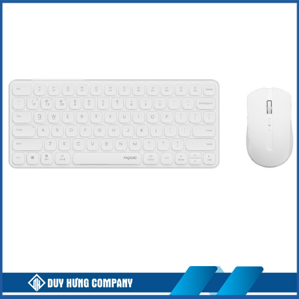 Bộ bàn phím chuột không dây Rapoo 9050S Màu trắng (Bluetooth/Wireless/ Pin sạc)