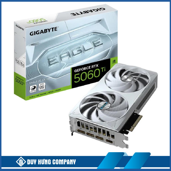 Cạc màn hình Gigabyte GeForce RTX 5060 Ti EAGLE OC ICE 8G GDDR7 (N506TEAGLEOC ICE-8GD)