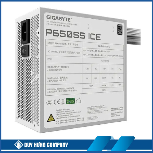 Nguồn máy tính GIGABYTE GP-P650SS ICE - 650W (80 PLus Silver/Màu Trắng)