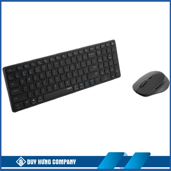 Bộ bàn phím chuột không dây Rapoo 9350S Màu đen (Bluetooth/Wireless/ Pin sạc)