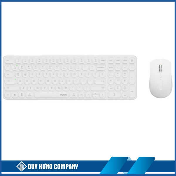 Bộ bàn phím chuột không dây Rapoo 9350S Màu trắng (Bluetooth/Wireless/ Pin sạc)