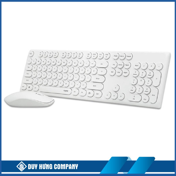 Bộ bàn phím chuột không dây Rapoo X260S - Màu trắng