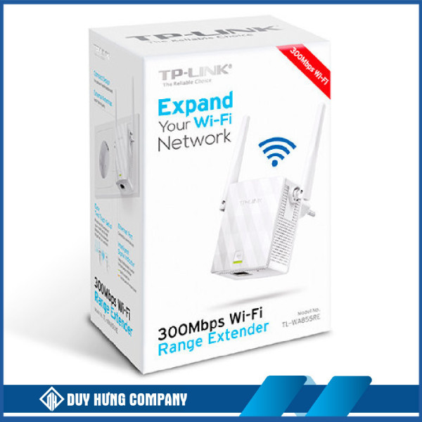 Bộ mở rộng sóng wifi TP-Link TL-WA855RE (Chuẩn N/ 300Mbps/ 2 Ăng-ten ngoài/ 15 User)