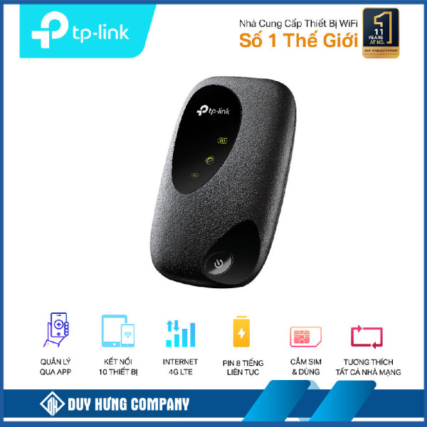 Bộ phát wifi 4G TP-Link M7000 (Chuẩn N/ 300Mbps/ Ăng-ten ngầm/ Khe Sim 4G/ 10 User)