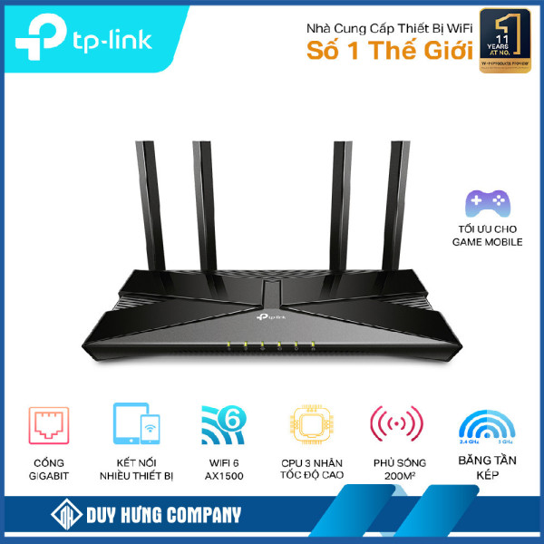 Bộ phát wifi 6 TP-Link Archer AX10 (Chuẩn AX/ AX1500Mbps/ 4 Ăng-ten ngoài/ Wifi Mesh/ 35 User)