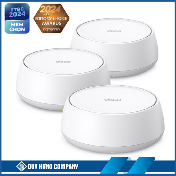 Bộ phát wifi 7 TP-Link Deco BE25 3-Pack (Chuẩn BE/ 5000Mbps/ 4 Ăng-ten ngầm/ Wifi Mesh/ Dưới 150 User)