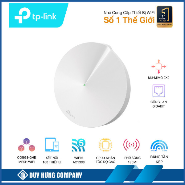 Bộ phát wifi TP-Link Deco M5 1-Pack (Chuẩn AC/ AC1300Mbps/ 4 Ăng-ten ngầm/ Wifi Mesh/ 25 User)