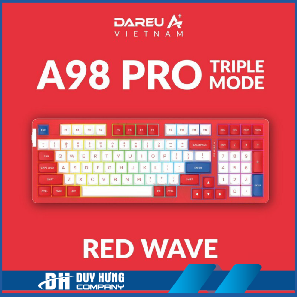 Bàn phím cơ DareU A98 Pro Triple Mode Red Wave